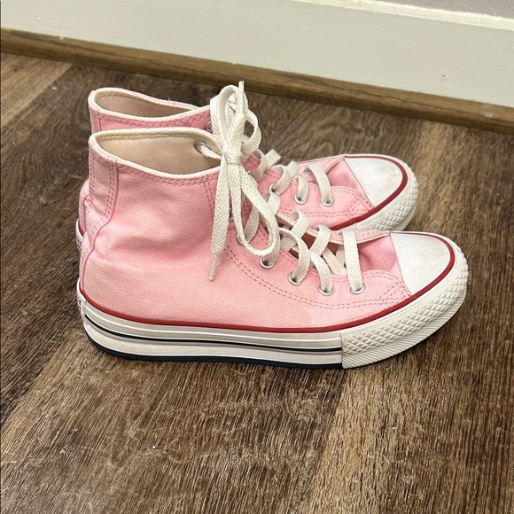 Converse Pink and White High-Top Sneakers - Picture 5 of 8